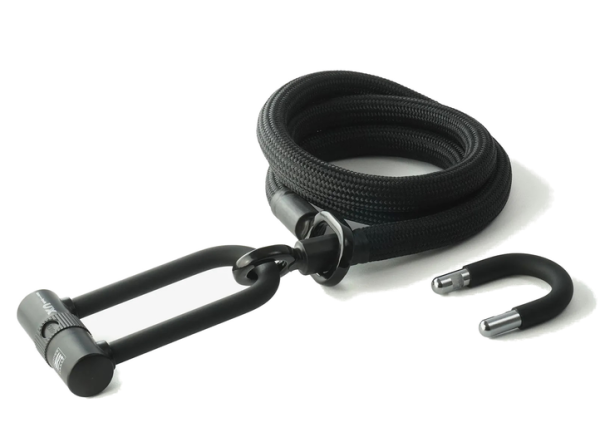 Kabelschloss - Tex-Lock - eyelet Bügelschloss-Set U/X - 160cm - onyx black