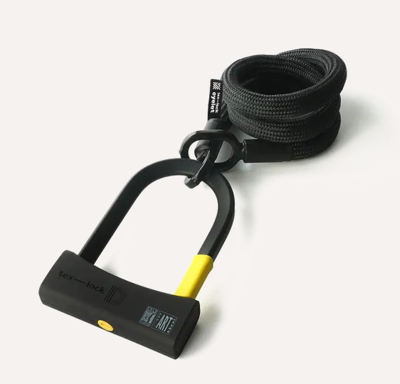 Kabelschloss - Tex-Lock - eyelet Bügelschloss-Set D-lock - 120cm - onyx black